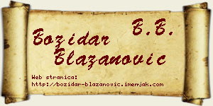 Božidar Blažanović vizit kartica
